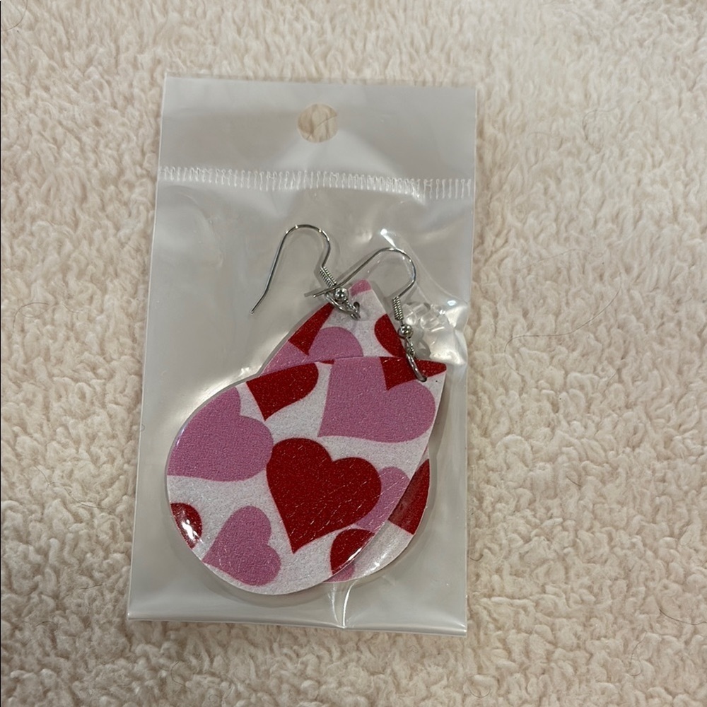 NIP Heart Patterned Earrings, never worn